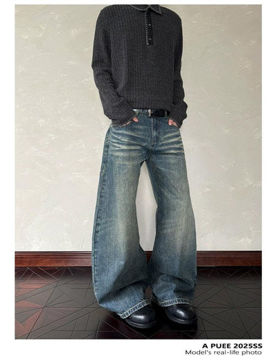 Washed Cat Whiskers Bootcut Jeans