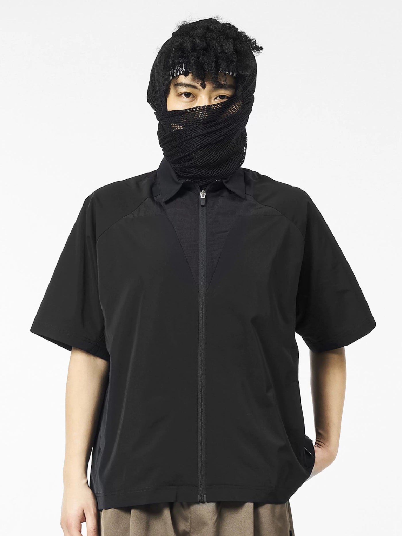 Two-Zip Boxy Collared Shirt Korean Street Fashion Shirt By Symbiotic Effect Shop Online at OH Vault