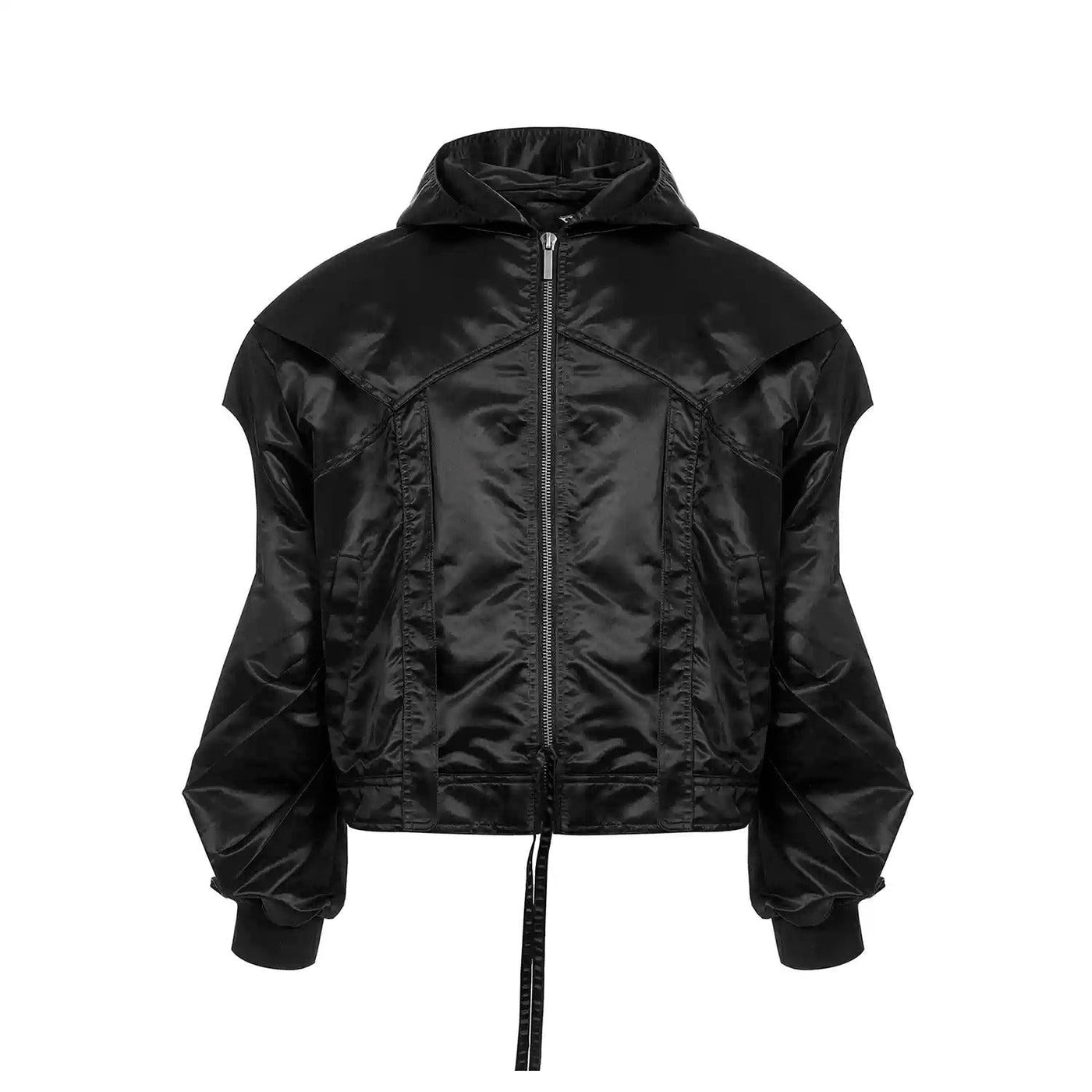 Structured Cut-Out Hooded Jacket & Pleated Pants Set Korean Street Fashion Clothing Set By Slim Black Shop Online at OH Vault