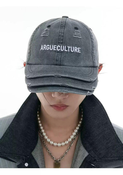 Distressed Layered Hat Korean Street Fashion Hat By Argue Culture Shop Online at OH Vault