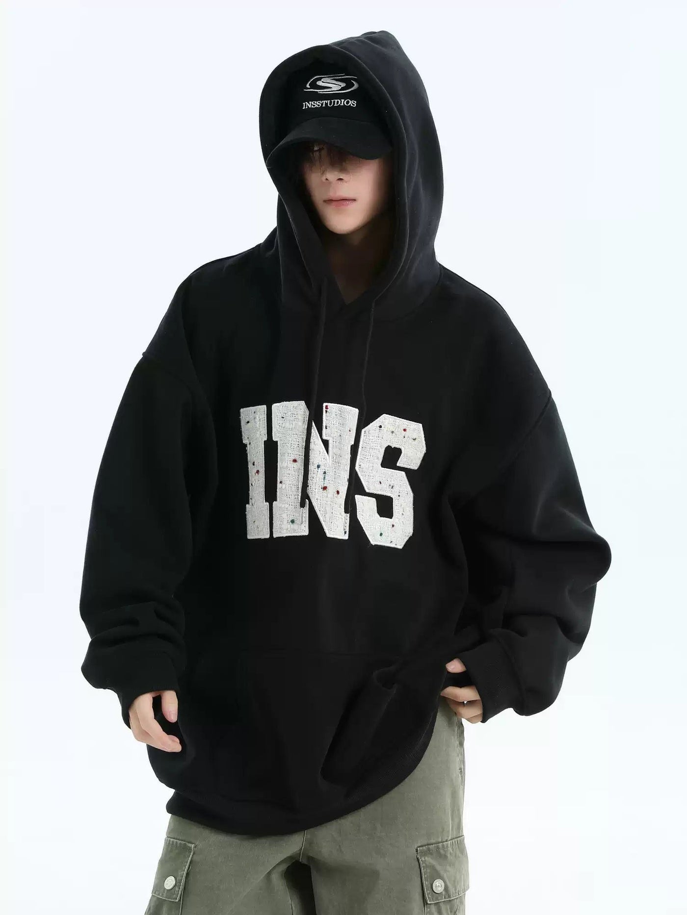 Tribal Stitch Logo Hoodie Korean Street Fashion Hoodie By INS Korea Shop Online at OH Vault