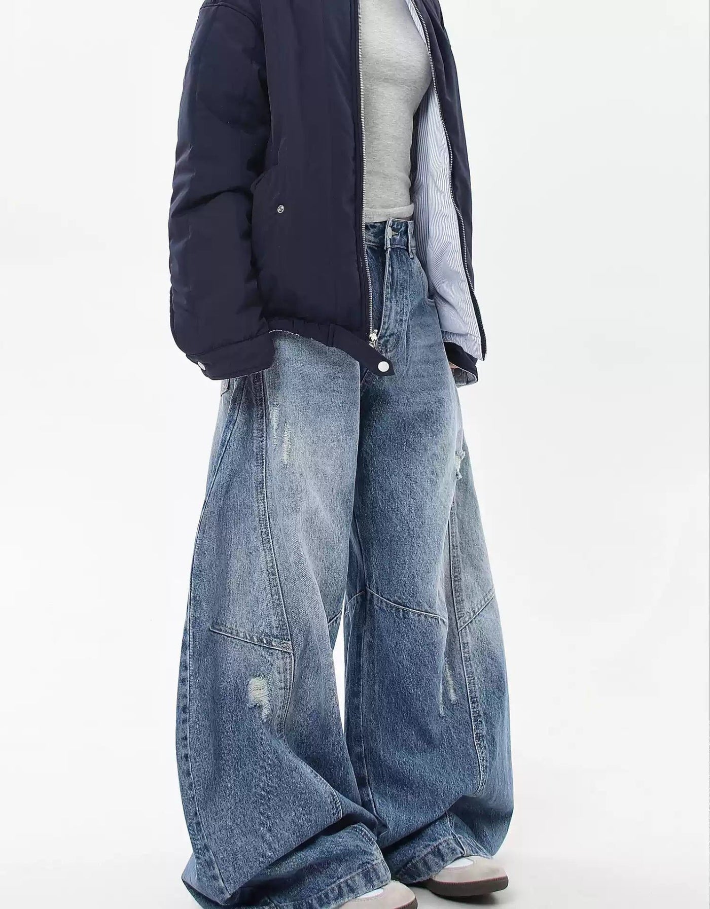 Distressed Baggy Jeans Korean Street Fashion Jeans By Blacklists Shop Online at OH Vault