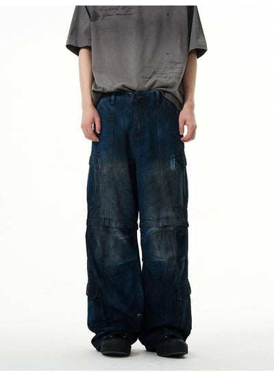 Smudged Washed and Faded Jeans Korean Street Fashion Jeans By 77Flight Shop Online at OH Vault