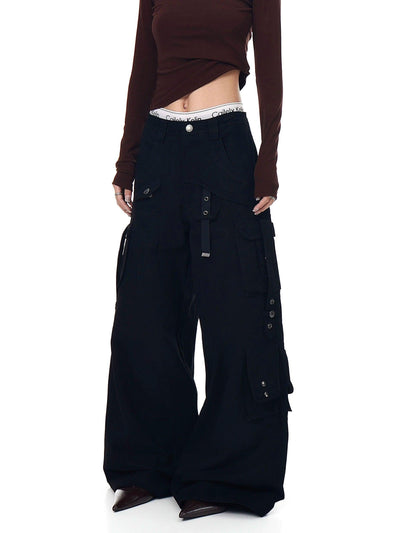 Multiple Strapped Pockets Pants Korean Street Fashion Pants By Blacklists Shop Online at OH Vault