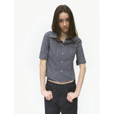 Plaid Pattern Buttoned Shirt Korean Street Fashion Shirt By Country Moment Shop Online at OH Vault