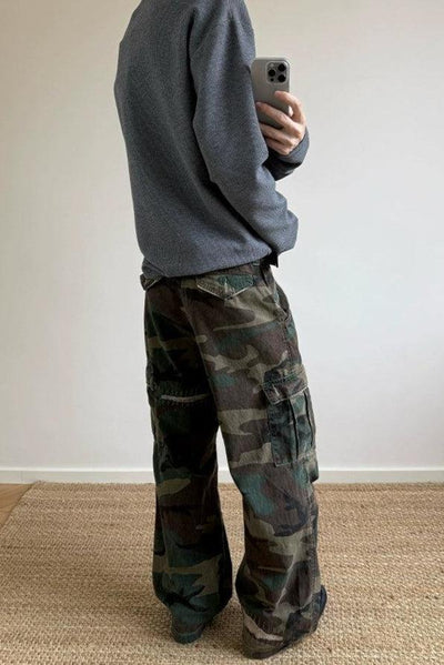Stitches and Rips Camouflage Jeans Korean Street Fashion Jeans By A PUEE Shop Online at OH Vault