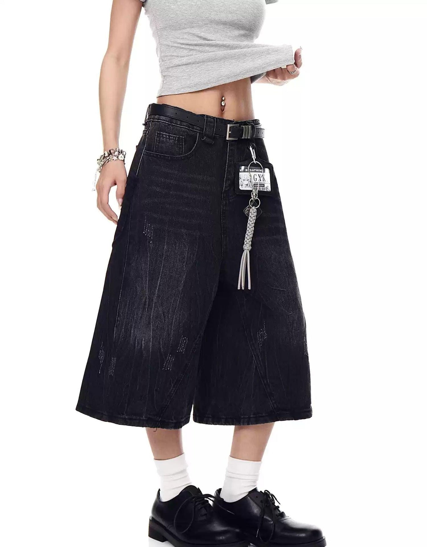 Subtle Grunge Denim Shorts Korean Street Fashion Shorts By Blacklists Shop Online at OH Vault