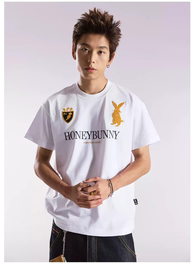 Embroidered Graphic Print T-Shirt Korean Street Fashion T-Shirt By Remedy Shop Online at OH Vault