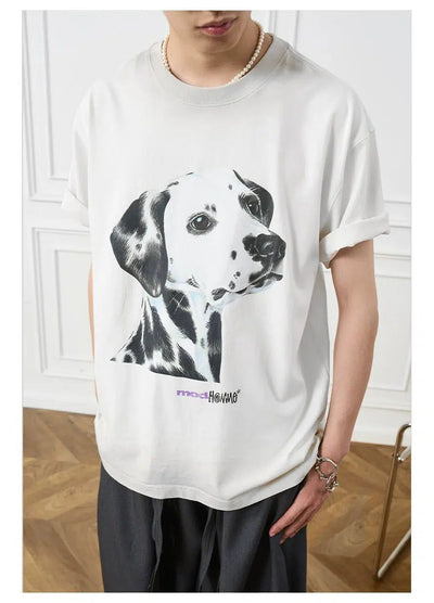 Dalmatian Graphic Print T-Shirt Korean Street Fashion T-Shirt By Moditec Shop Online at OH Vault