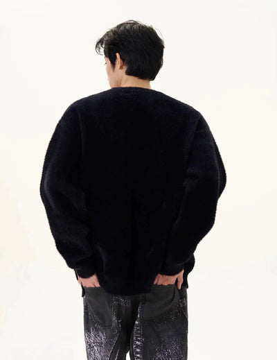 Fuzzy Portrait Sweater Korean Street Fashion Sweater By 77Flight Shop Online at OH Vault