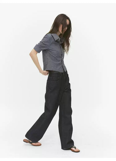 Plaid Pattern Buttoned Shirt Korean Street Fashion Shirt By Country Moment Shop Online at OH Vault