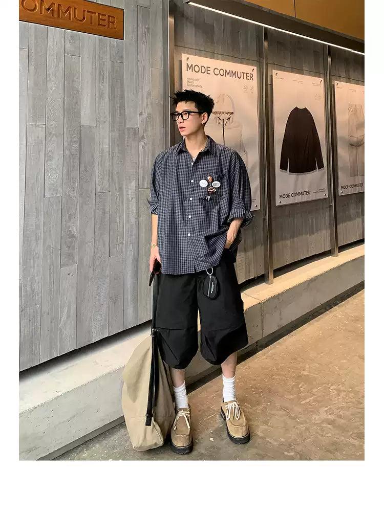 Basic Checkered Long Sleeve Shirt Korean Street Fashion Shirt By Poikilotherm Shop Online at OH Vault
