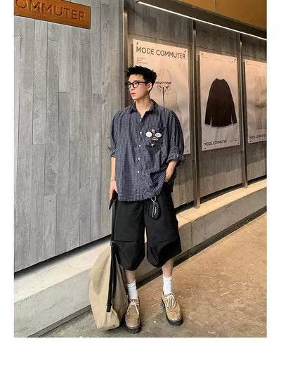 Basic Checkered Long Sleeve Shirt Korean Street Fashion Shirt By Poikilotherm Shop Online at OH Vault