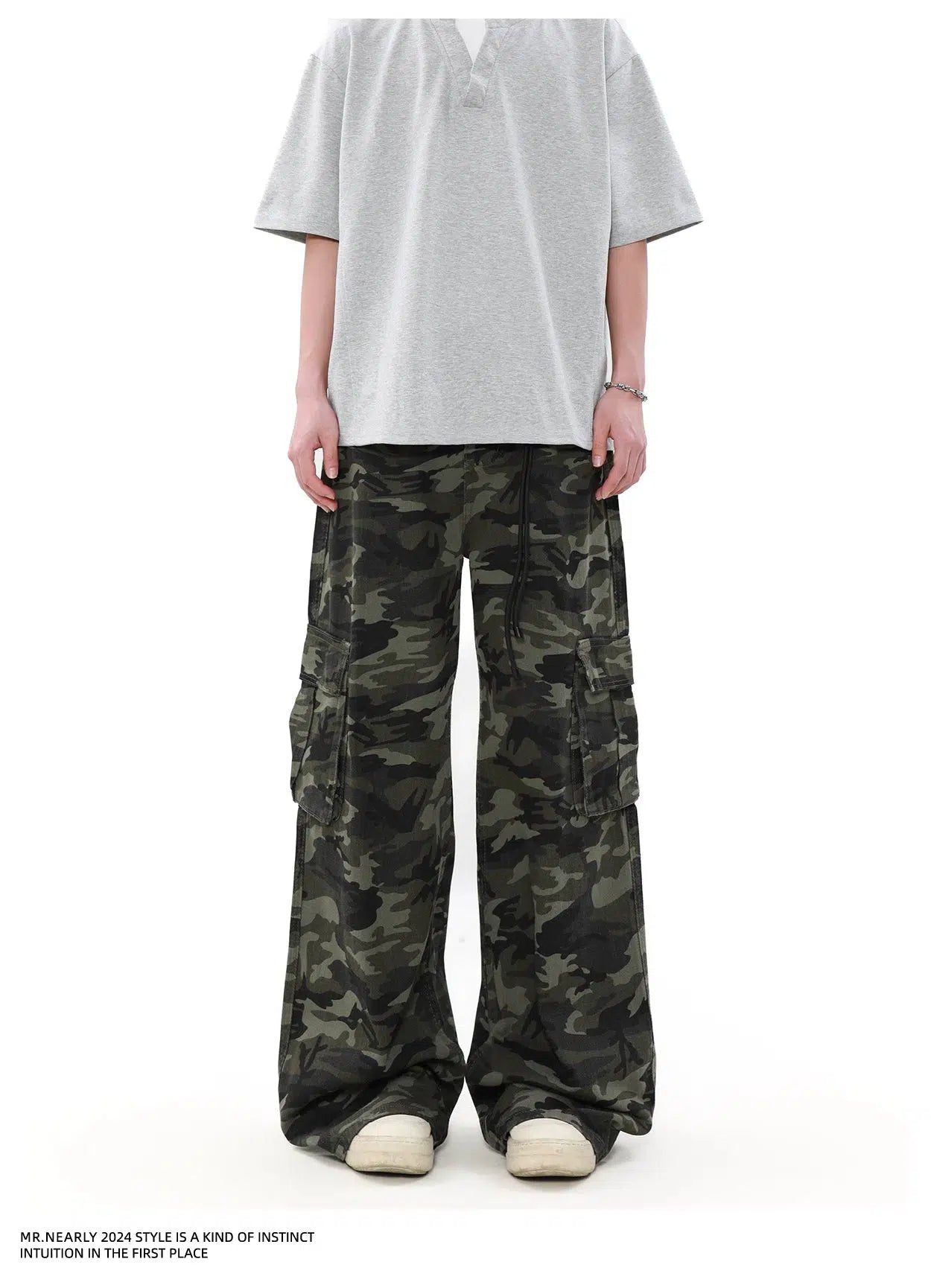 Camo Print Flap Pocket Cargo Pants Korean Street Fashion Pants By Mr Nearly Shop Online at OH Vault