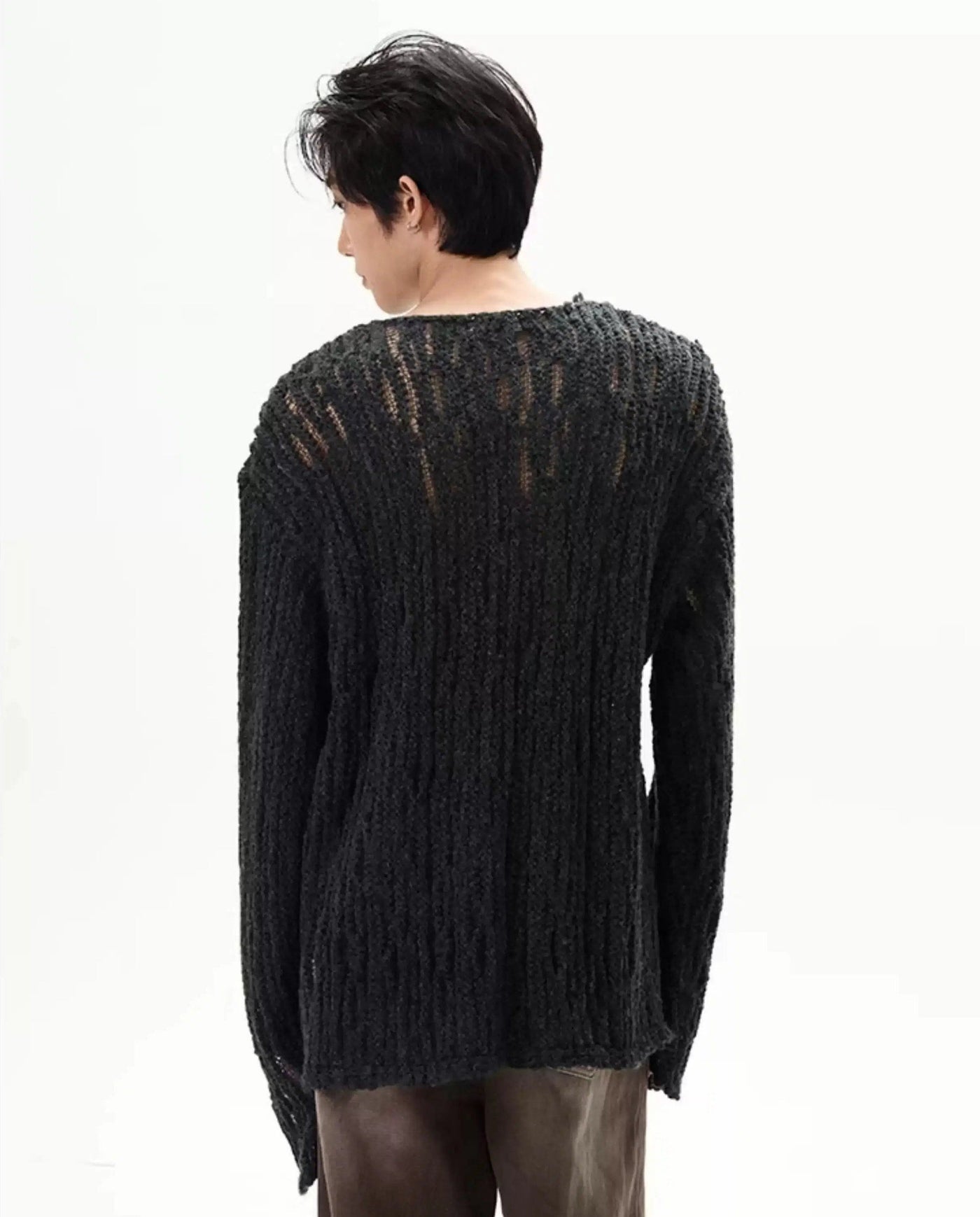 Hollow Twisted Knit Sweater Korean Street Fashion Sweater By 77Flight Shop Online at OH Vault