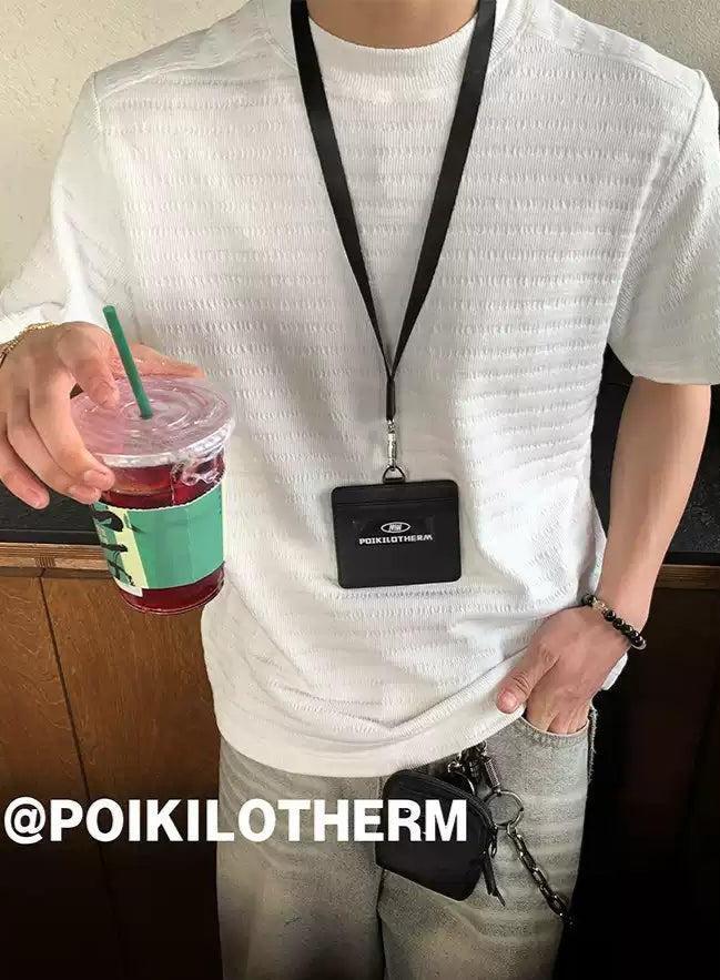 Textured Plain Color T-Shirt Korean Street Fashion T-Shirt By Poikilotherm Shop Online at OH Vault