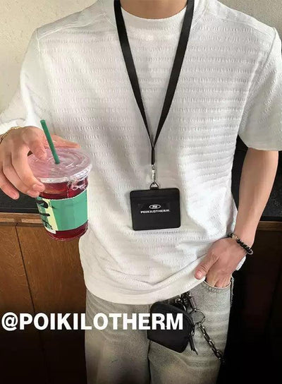 Textured Plain Color T-Shirt Korean Street Fashion T-Shirt By Poikilotherm Shop Online at OH Vault