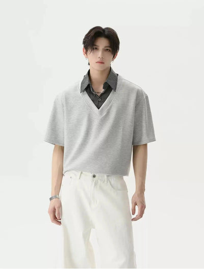 Striped Collar T-Shirt Korean Street Fashion T-Shirt By Turn Tide Shop Online at OH Vault