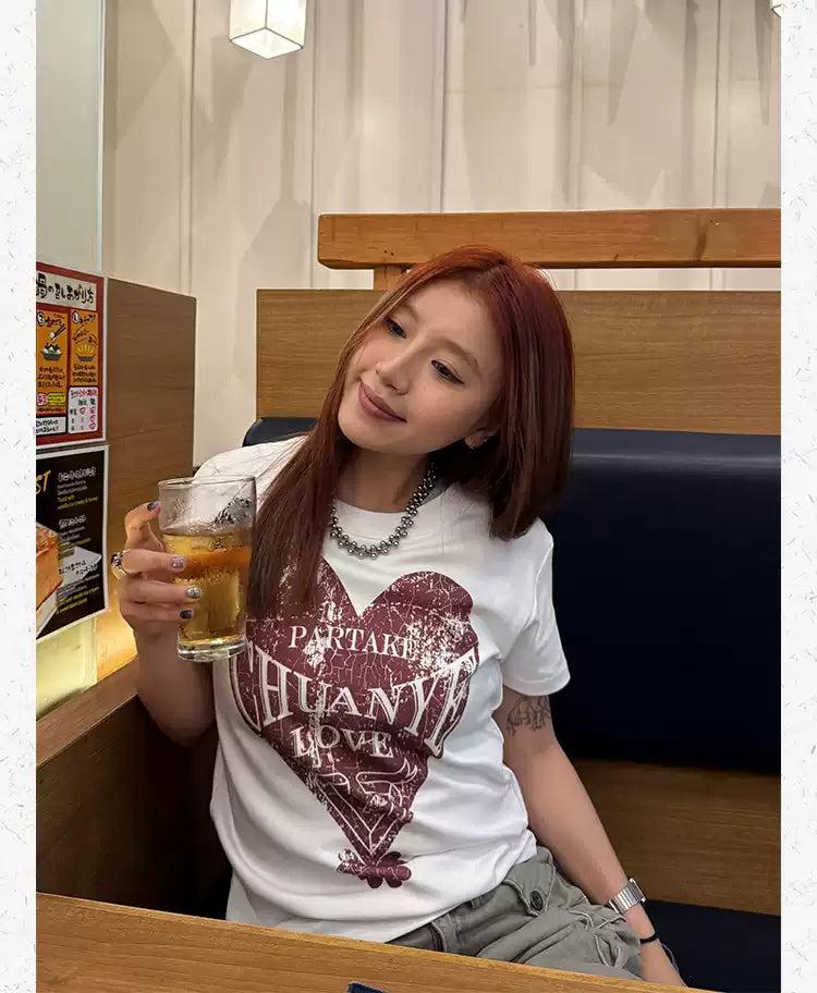 Graphic Print Cropped T-Shirt Korean Street Fashion T-Shirt By Made Extreme Shop Online at OH Vault