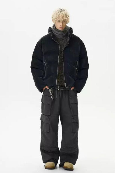 Quilted Plain Color Puffer Jacket Korean Street Fashion Jacket By A PUEE Shop Online at OH Vault