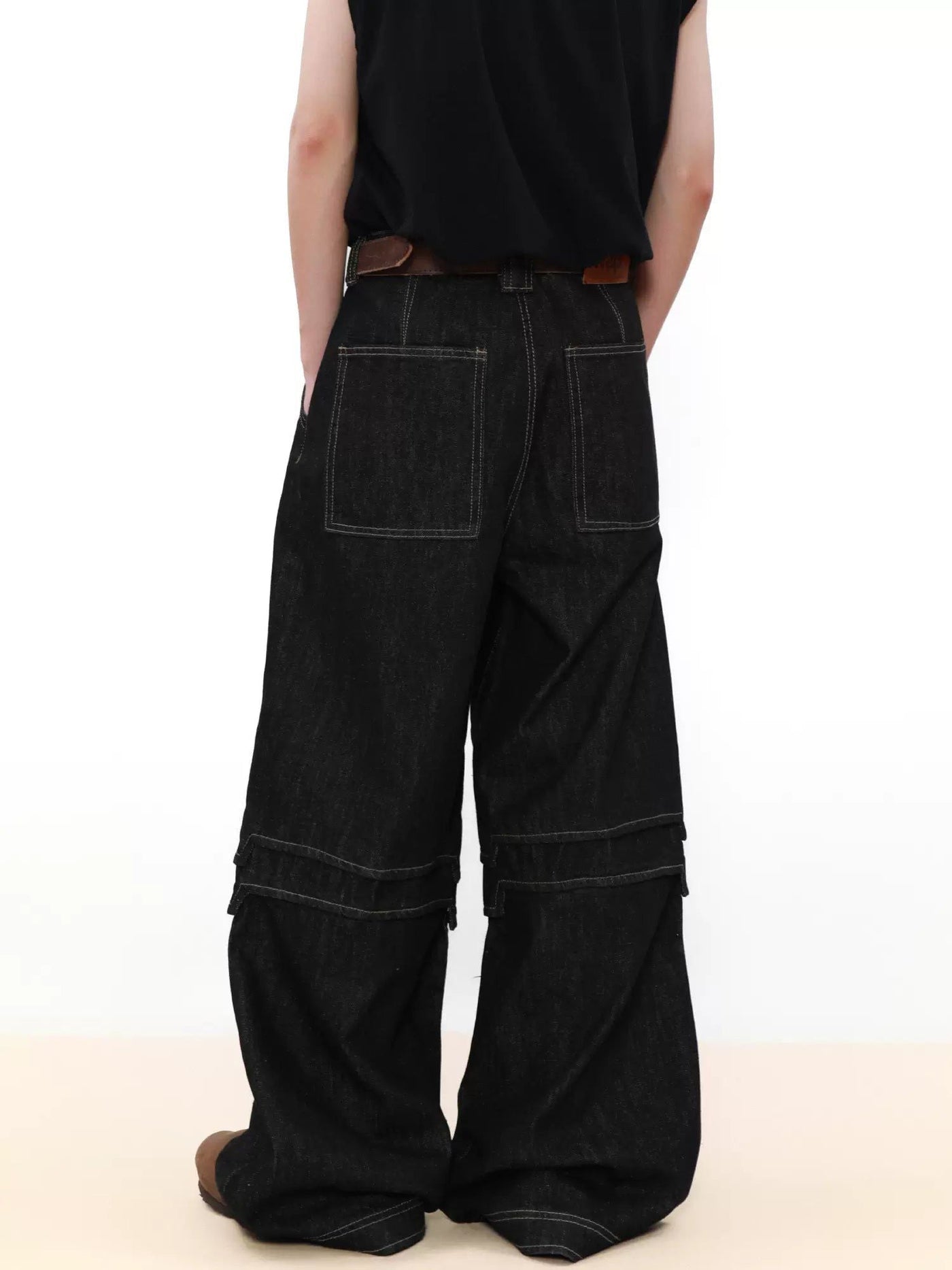 Spliced Seams Loose Fit Jeans Korean Street Fashion Jeans By Mr Nearly Shop Online at OH Vault