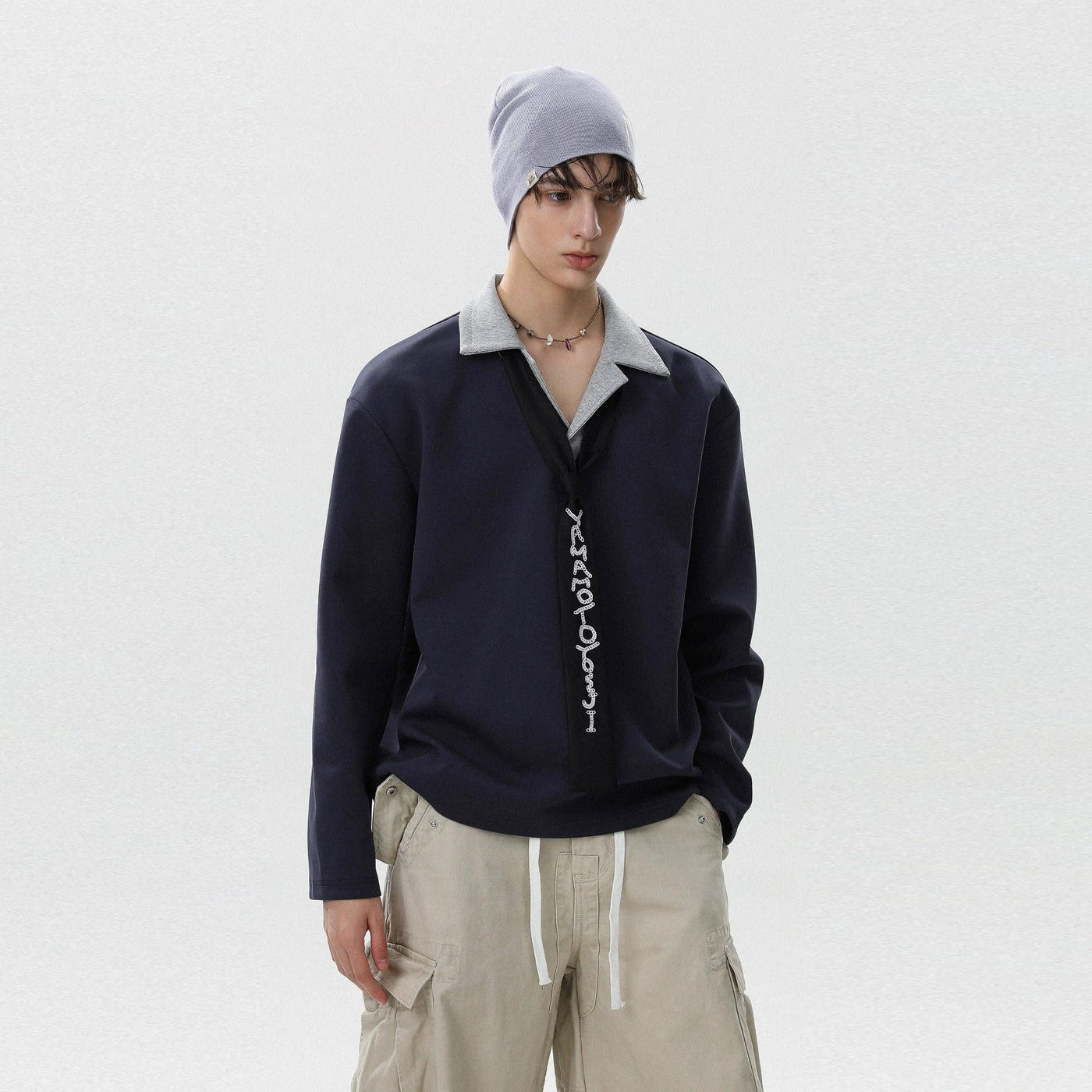 Contrast Collared Regular Fit Polo Korean Street Fashion Polo By Mr Nearly Shop Online at OH Vault