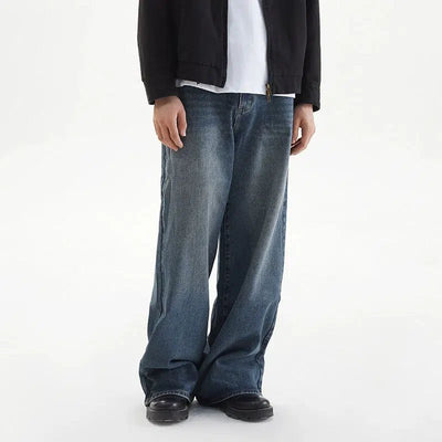 Loose Fit Regular Jeans Korean Street Fashion Jeans By Crying Center Shop Online at OH Vault