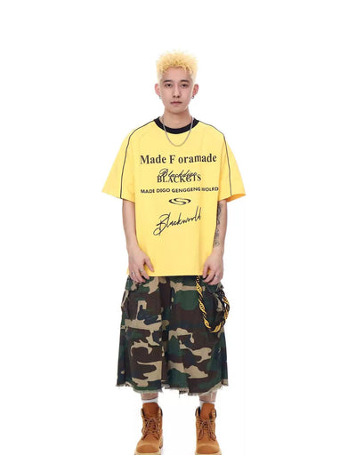 Raw Edge Camouflage Cargo Shorts Korean Street Fashion Shorts By Blacklists Shop Online at OH Vault
