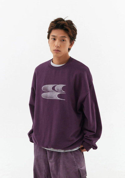 Gradient Logo Print Crewneck Korean Street Fashion Crewneck By Crying Center Shop Online at OH Vault