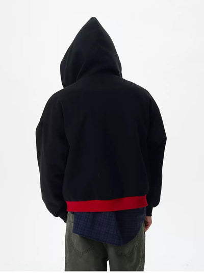 Contrast Color Zip-Up Hoodie Korean Street Fashion Hoodie By 77Flight Shop Online at OH Vault