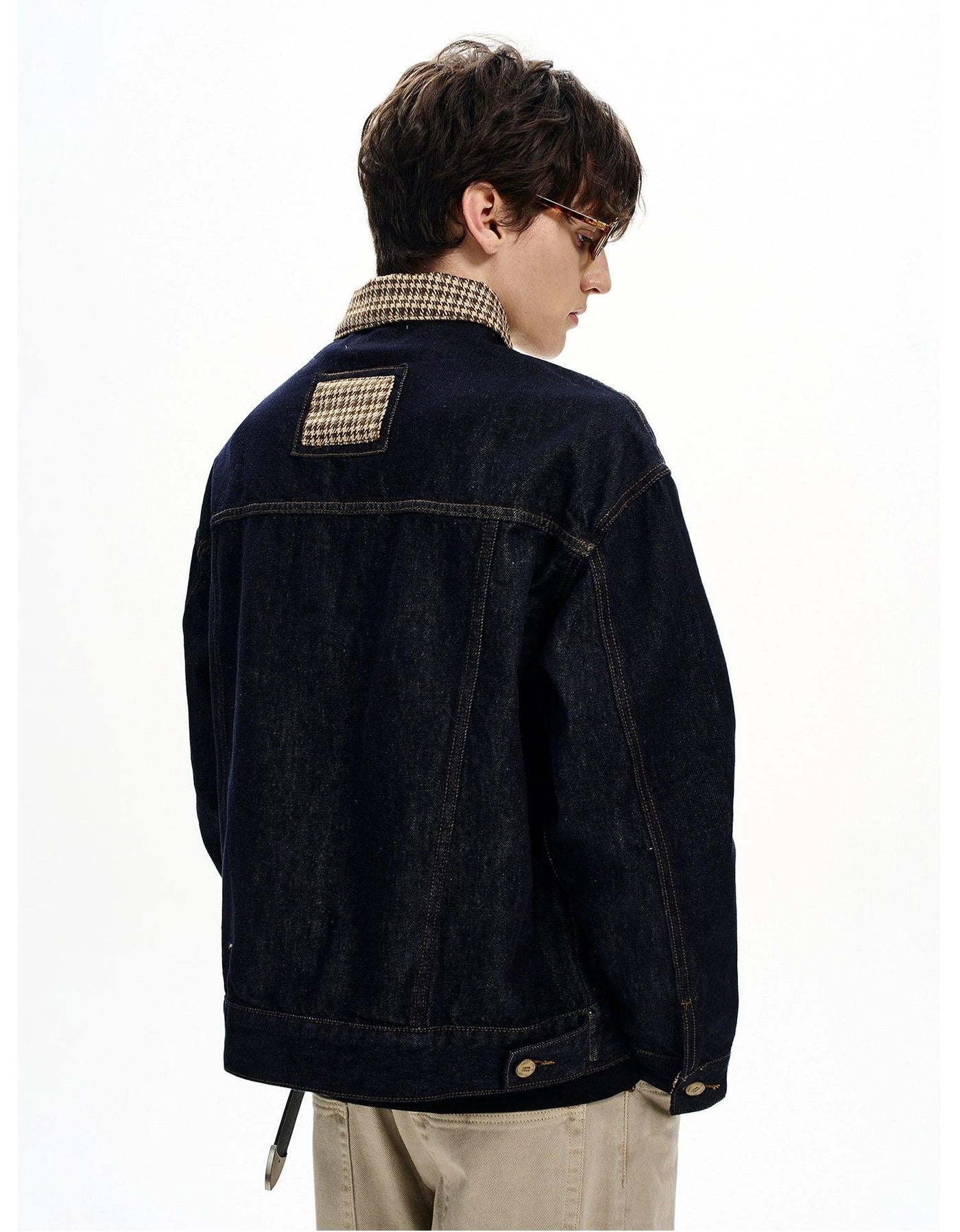 Plaid Collar Buttoned Denim Jacket Korean Street Fashion Jacket By MaxDstr Shop Online at OH Vault
