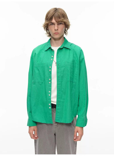 Chic Breast Pocket L/S Shirt Korean Street Fashion Shirt By Country Moment Shop Online at OH Vault