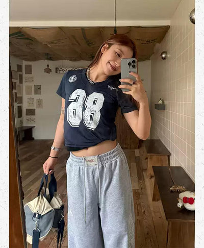 Number 86 Print Sporty T-Shirt Korean Street Fashion T-Shirt By Made Extreme Shop Online at OH Vault
