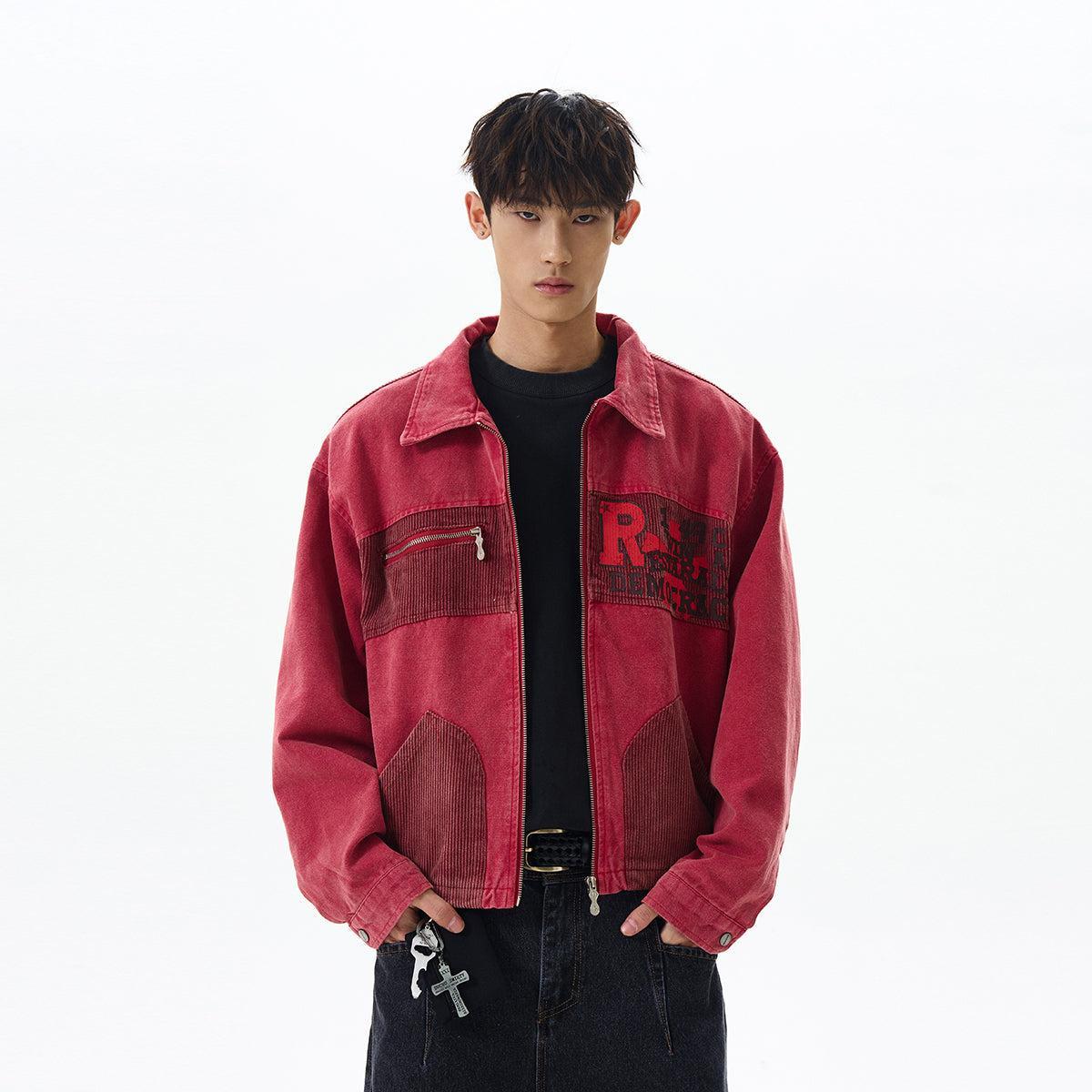 Corduroy Patchwork Jacket Korean Street Fashion Jacket By A PUEE Shop Online at OH Vault