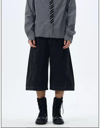 Basic Plain & Washed Wide Denim Shorts Korean Street Fashion Shorts By 77Flight Shop Online at OH Vault