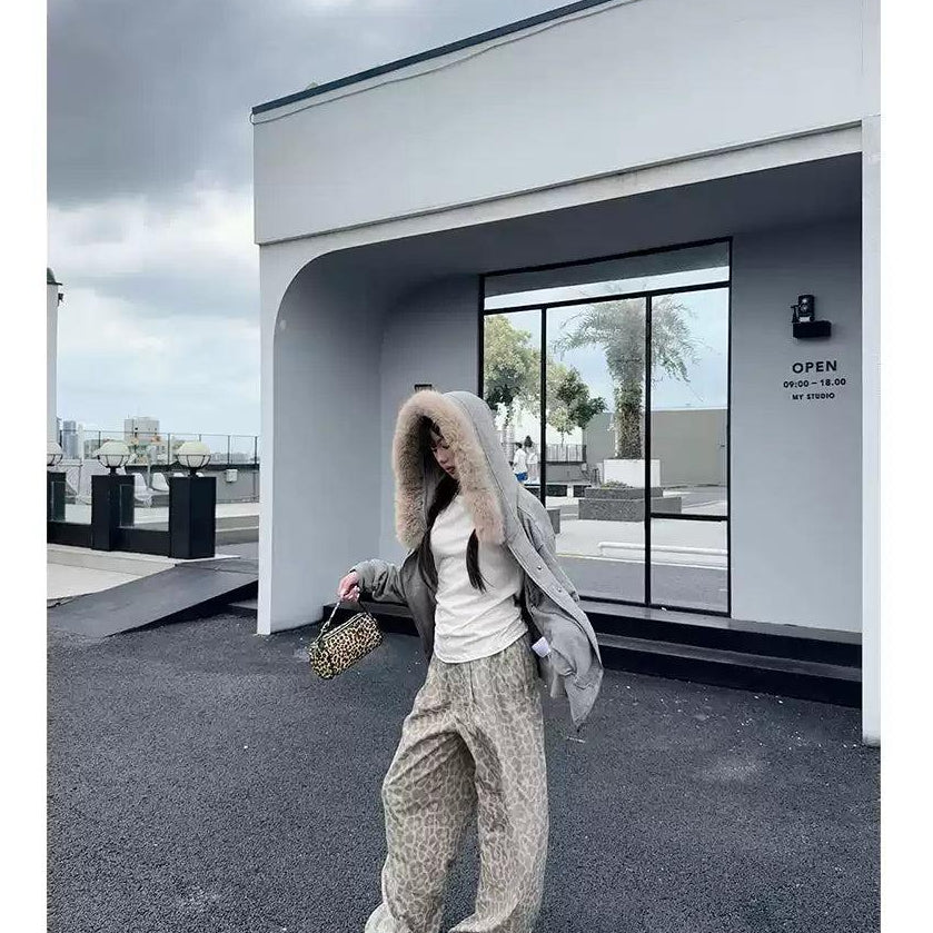 Animal Print Loose Fit Pants Korean Street Fashion Pants By Jump Next Shop Online at OH Vault