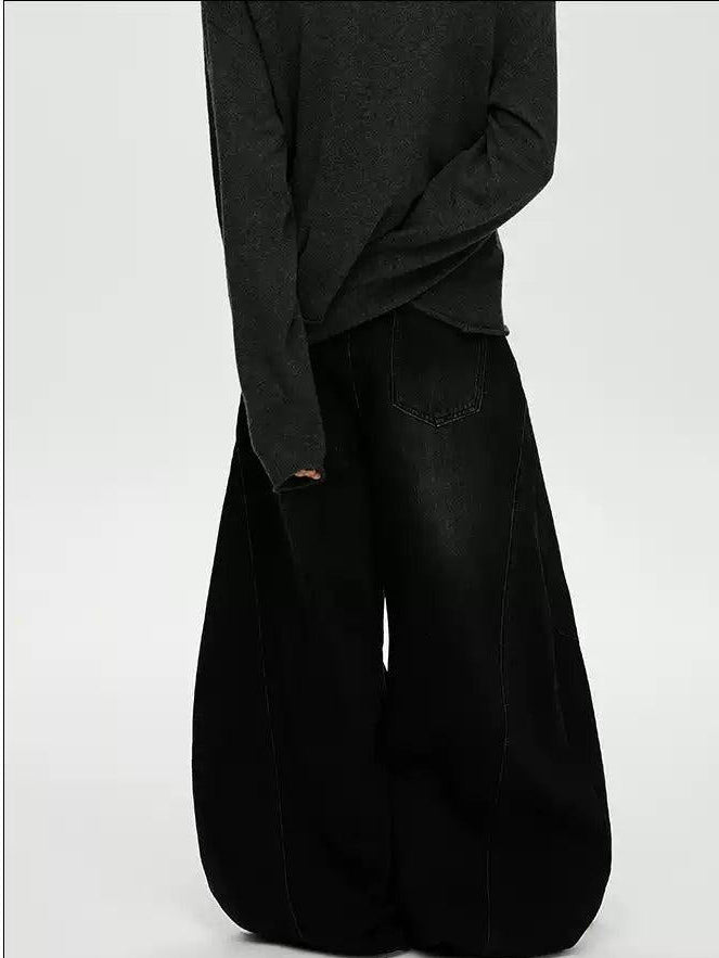 Faded Rivet Buttons Baggy Jeans Korean Street Fashion Jeans By A PUEE Shop Online at OH Vault