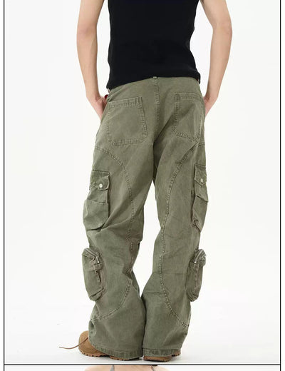 Multi-Pocket Shell Cargo Pants Korean Street Fashion Pants By 77Flight Shop Online at OH Vault