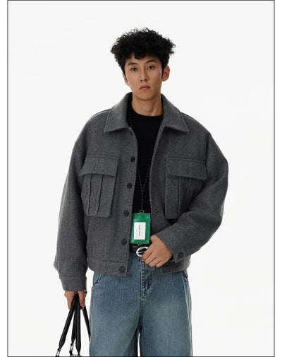 Plain Colored Pocket Jacket Korean Street Fashion Jacket By Mr Nearly Shop Online at OH Vault