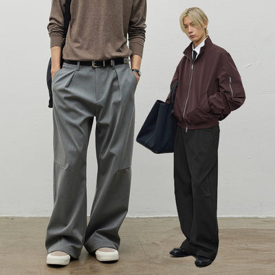 Pleated Relaxed Fit Trousers Korean Street Fashion Trousers By Terra Incognita Shop Online at OH Vault