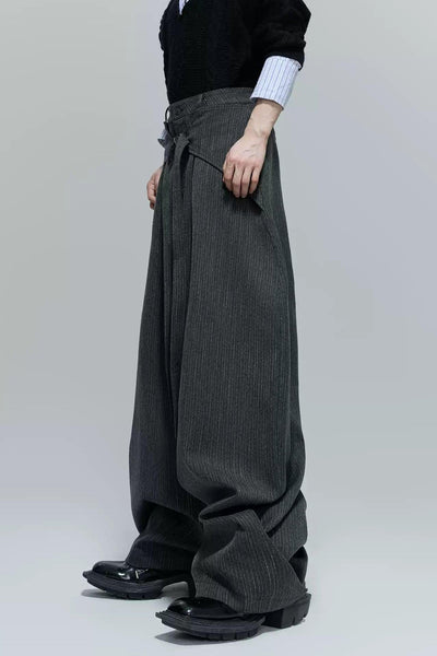 Structured Mid Strap Striped Pants Korean Street Fashion Pants By Argue Culture Shop Online at OH Vault