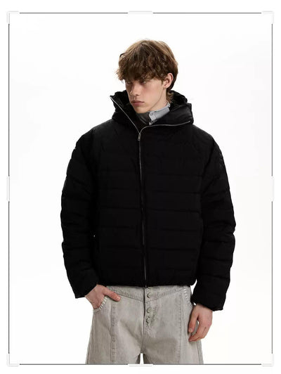 Quilted Hooded Down Jacket Korean Street Fashion Jacket By A PUEE Shop Online at OH Vault
