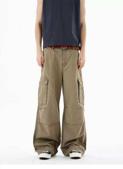Workwear Pleated Cargo Pants Korean Street Fashion Pants By 77Flight Shop Online at OH Vault