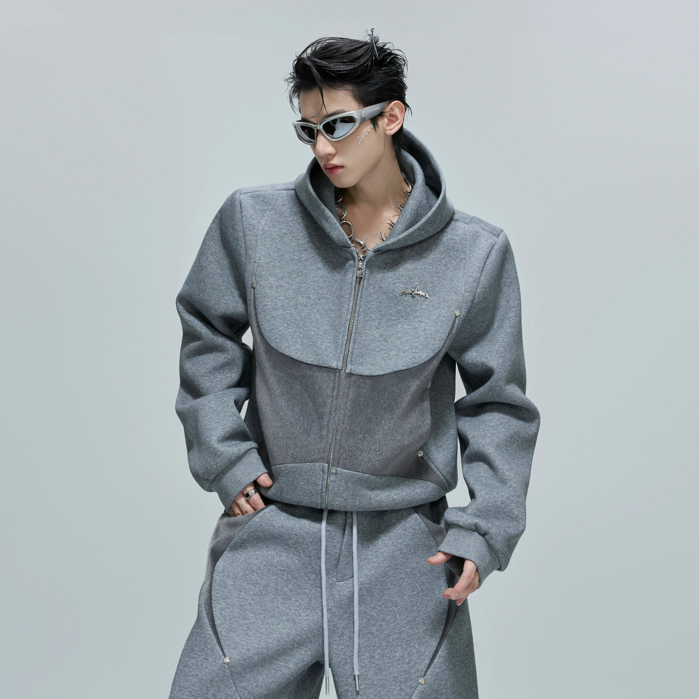 Athleisure Contrast Spliced Zip-Up Hoodie & Sweatpants Set Korean Street Fashion Clothing Set By Argue Culture Shop Online at OH Vault