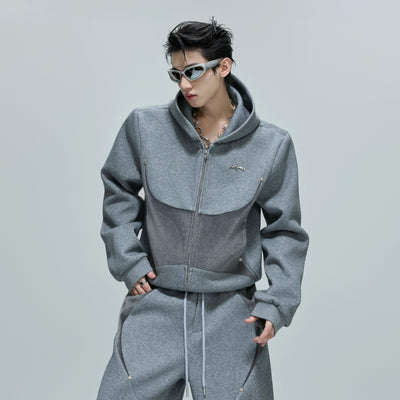 Athleisure Contrast Spliced Zip-Up Hoodie & Sweatpants Set Korean Street Fashion Clothing Set By Argue Culture Shop Online at OH Vault