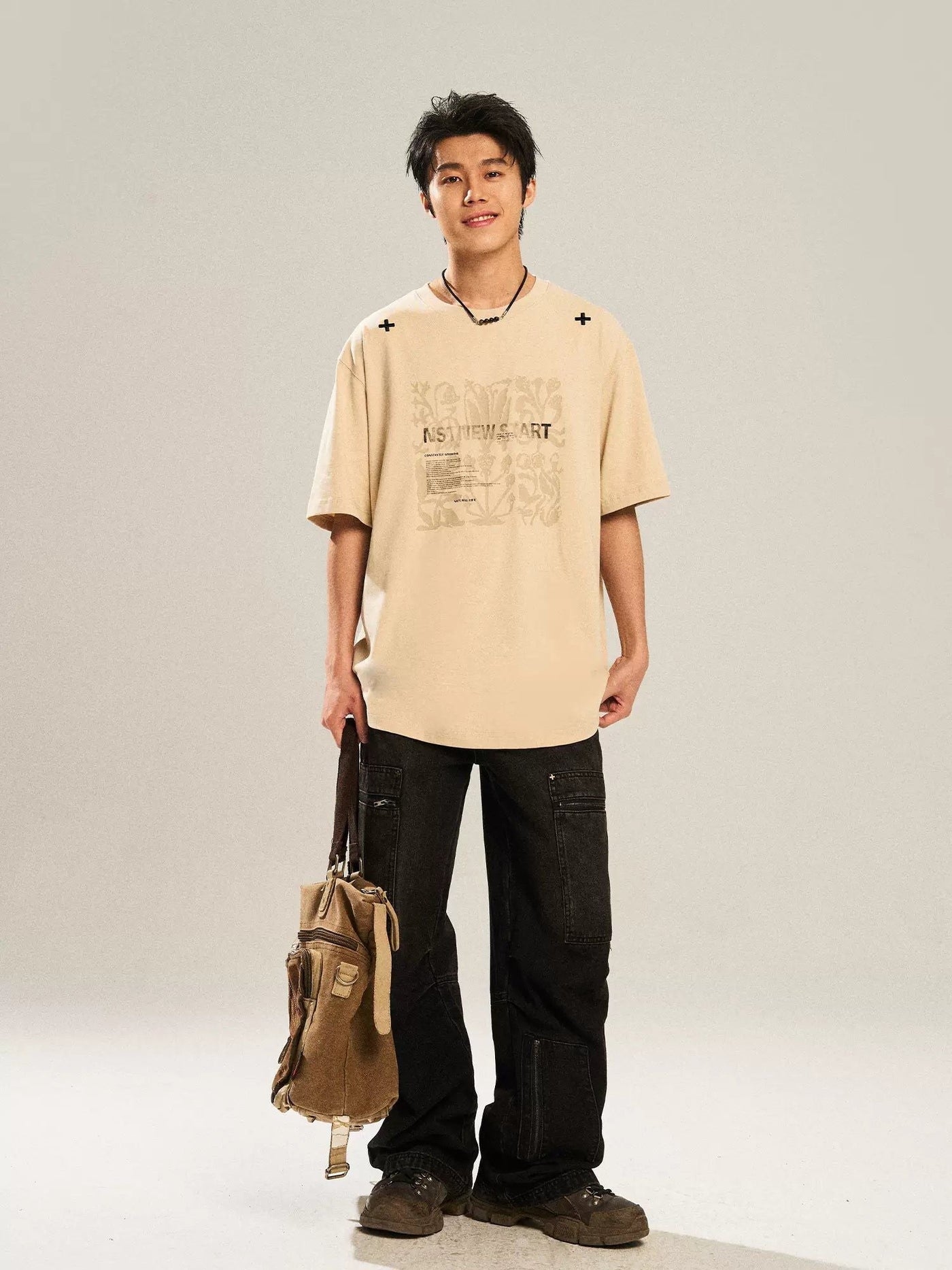 Subtle Overlay Print T-Shirt Korean Street Fashion T-Shirt By New Start Shop Online at OH Vault