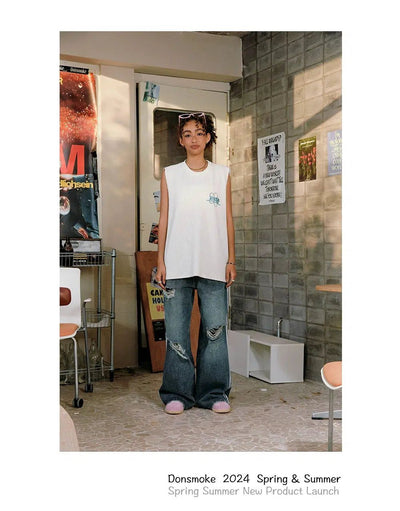 Basic Embroidery Textured Knit Vest Korean Street Fashion Vest By Donsmoke Shop Online at OH Vault