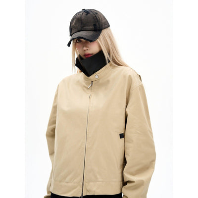 Spliced Collar Zipped Jacket Korean Street Fashion Jacket By MaxDstr Shop Online at OH Vault