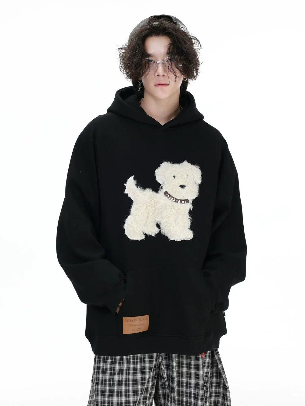 Flock Embroidered Hoodie Korean Street Fashion Hoodie By INS Korea Shop Online at OH Vault