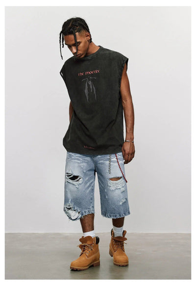 Extra Distressed Denim Shorts Korean Street Fashion Shorts By ANTIDOTE Shop Online at OH Vault